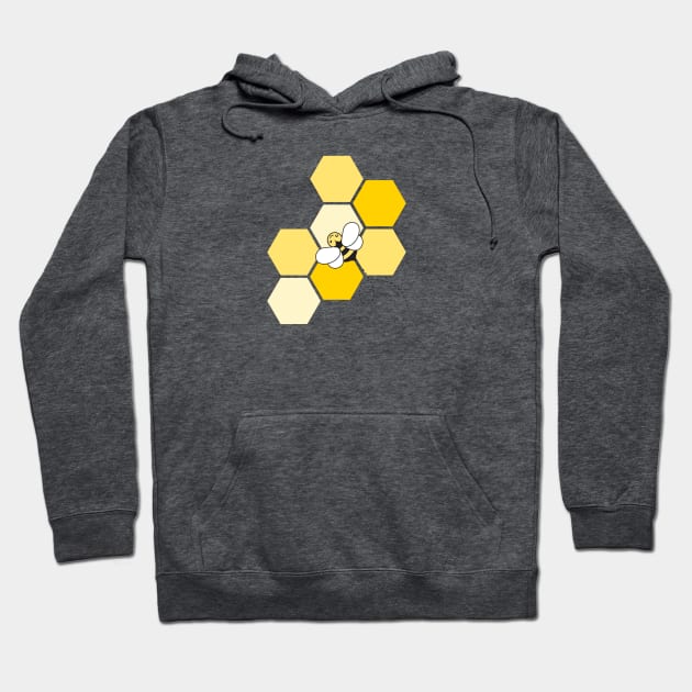 Honey Bee on Yellow Honeycomb Hoodie by latheandquill